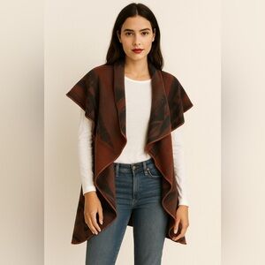 Soft Surroundings Southwestern Print Draped Vest | Size L/XL |  Boho Aztec